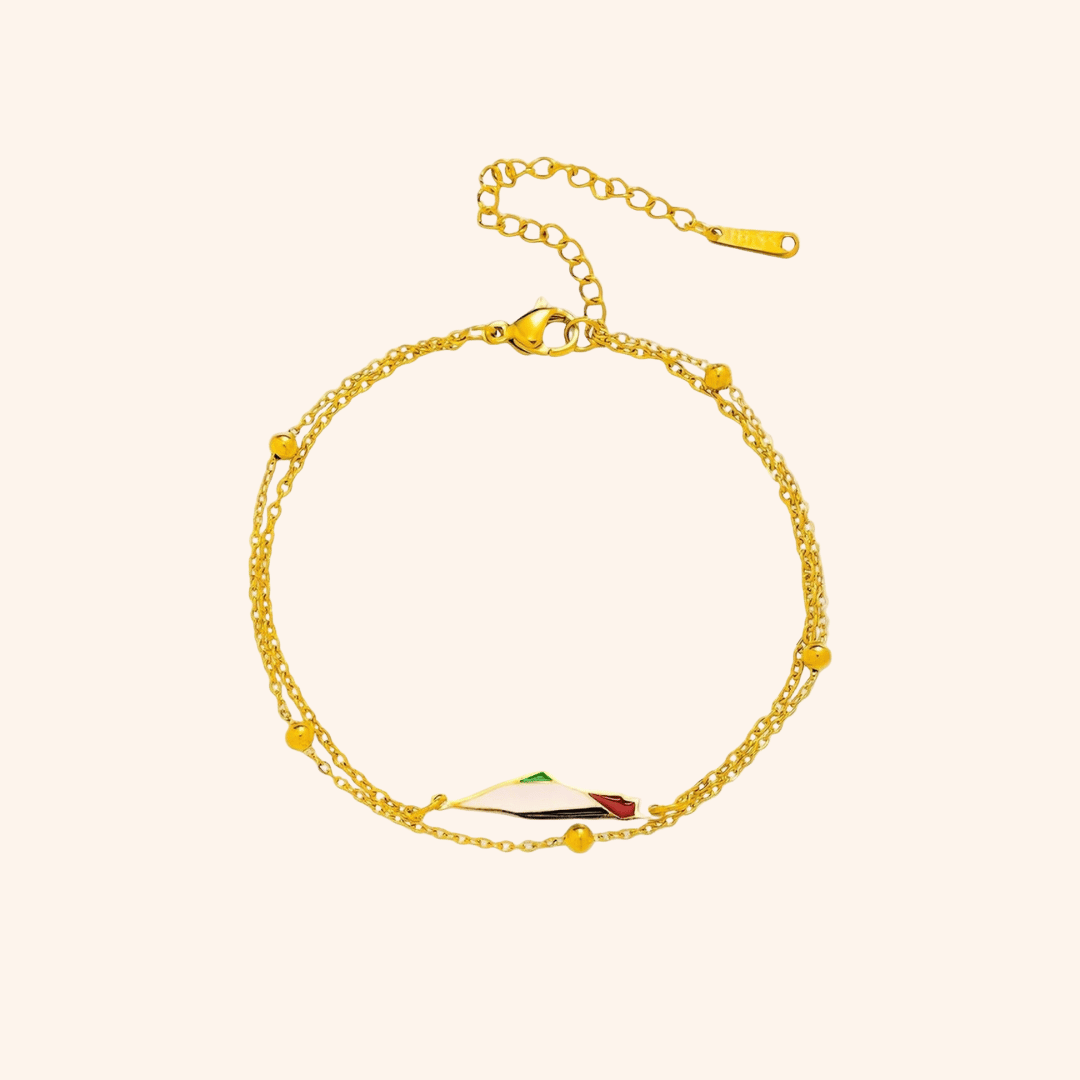Noor Palestine Map Bracelet
