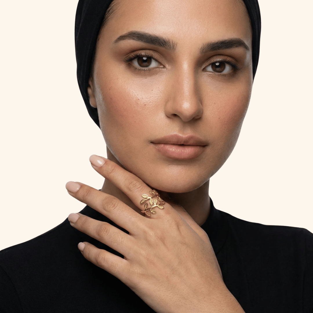 Noor Palestine Olive Leaf Ring