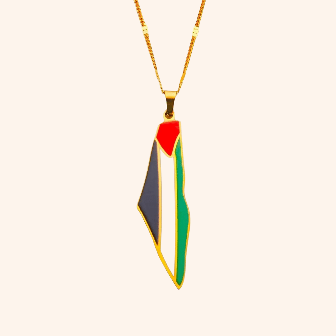 Noor Palestine Pride Map Necklace