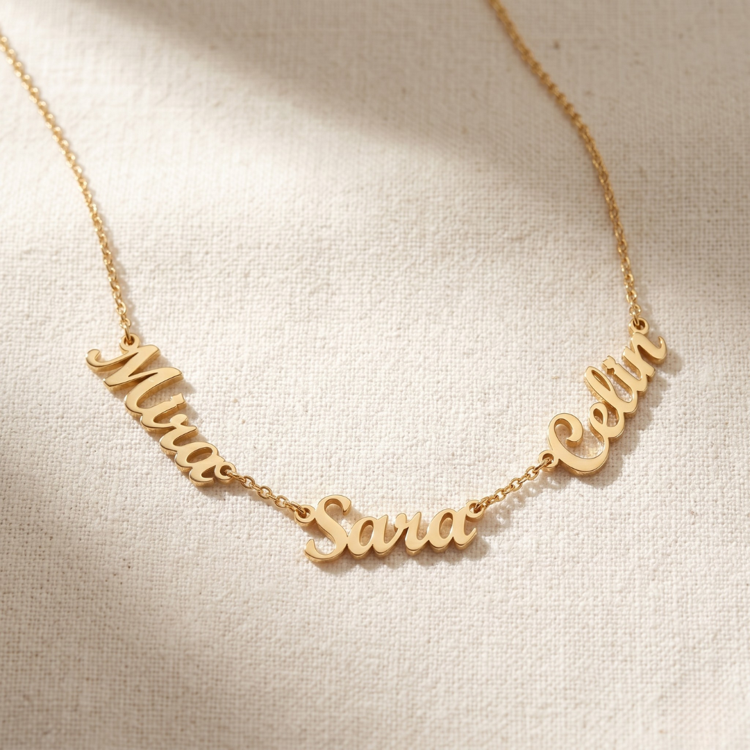 Wasl English Multiple Names Necklace