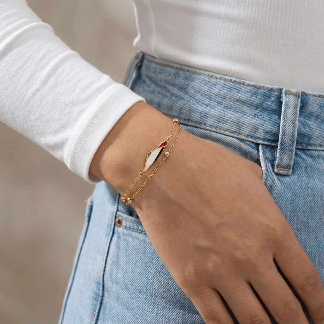 Noor Palestine Map Bracelet