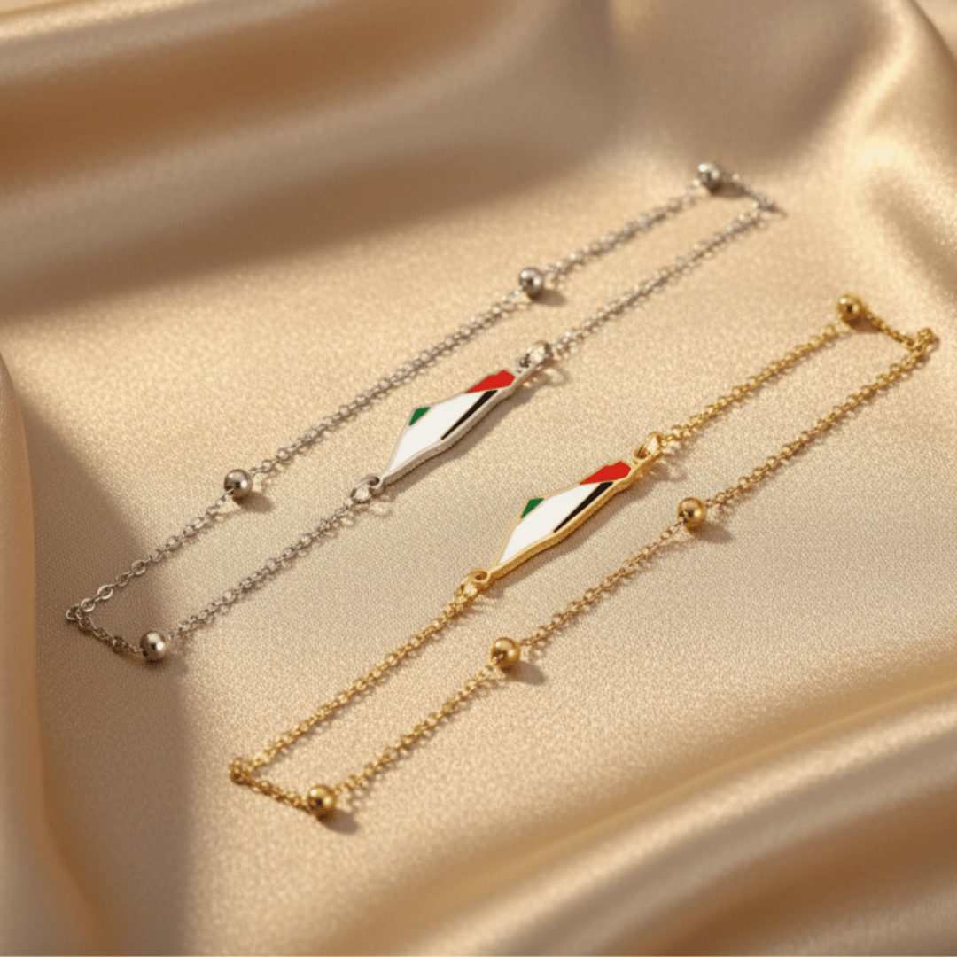 Noor Palestine Map Bracelet