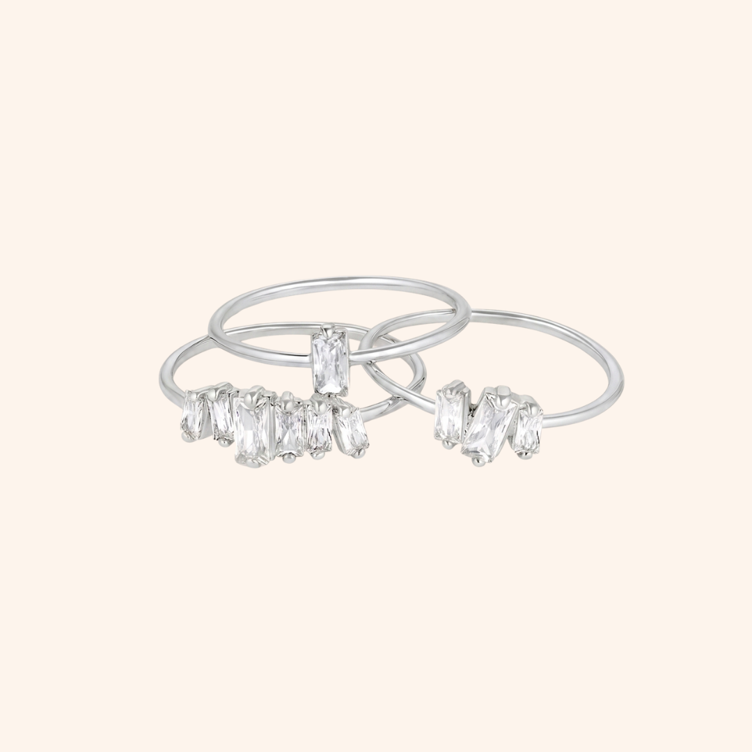Baguette Cluster Ring Set