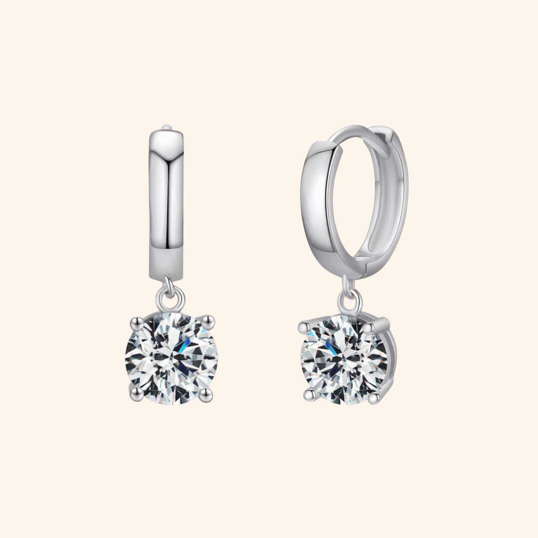 Soraya Moissanite Drop Hoops