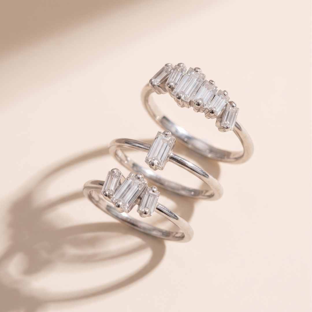 Baguette Cluster Ring Set
