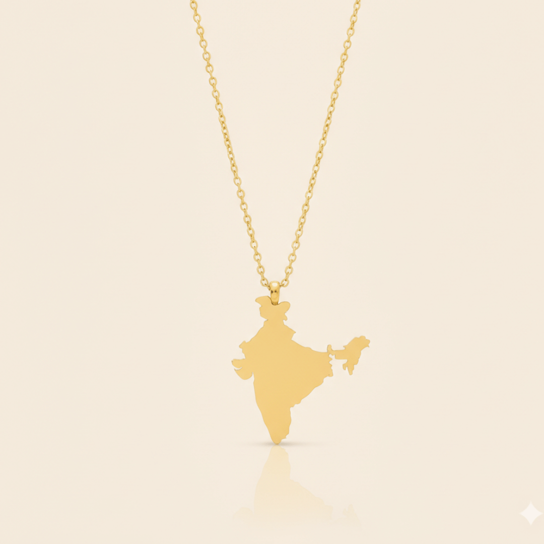 Country Map Necklace 18k