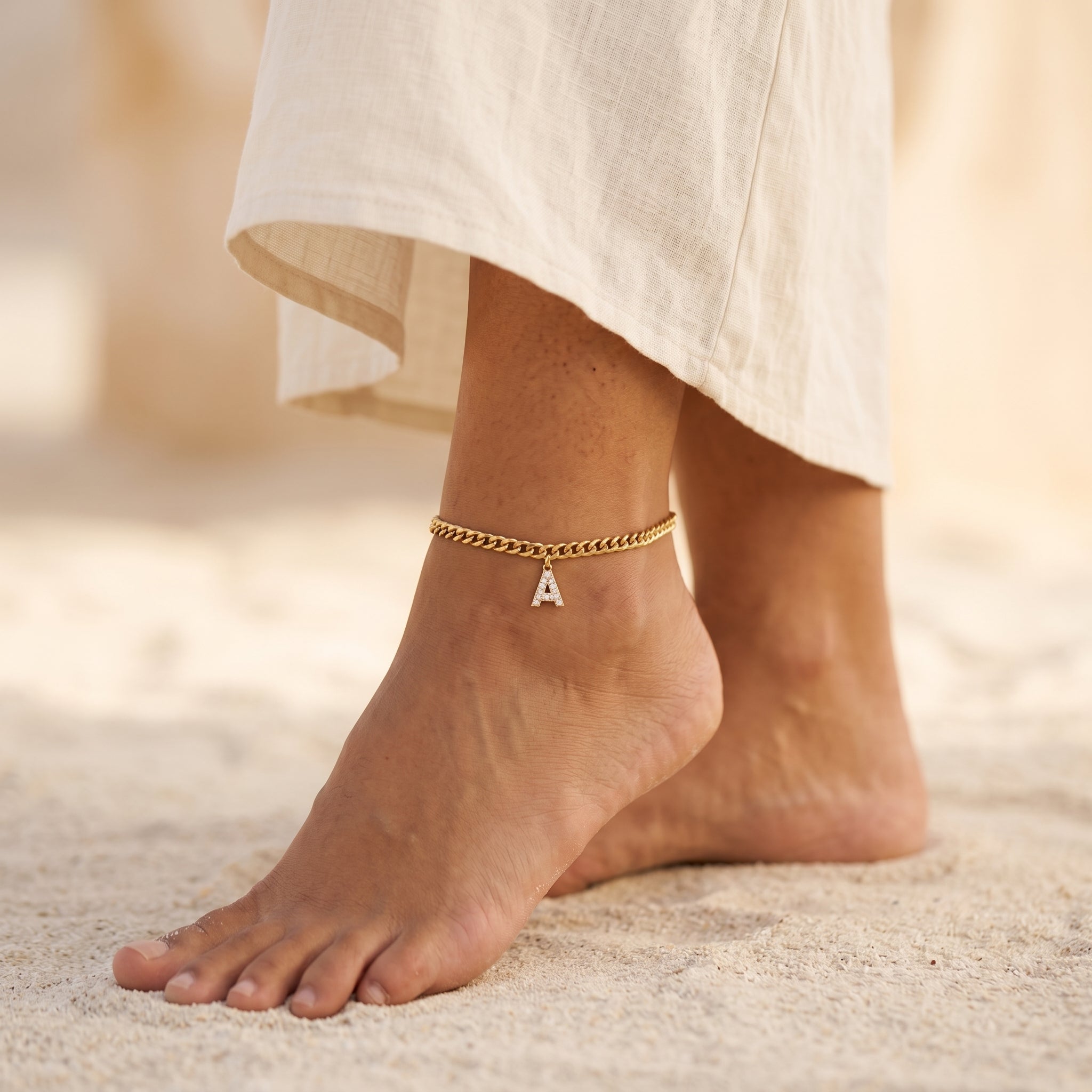 Layali Initial Anklet