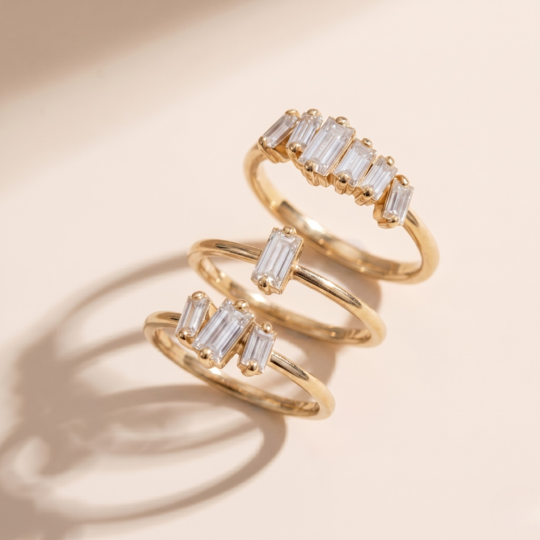 Baguette Cluster Ring Set